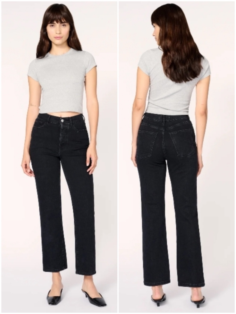 WARP + WEFT Women’s Size 0/25 Black Ase Aspen Pitkin High Rise Straight Jeans